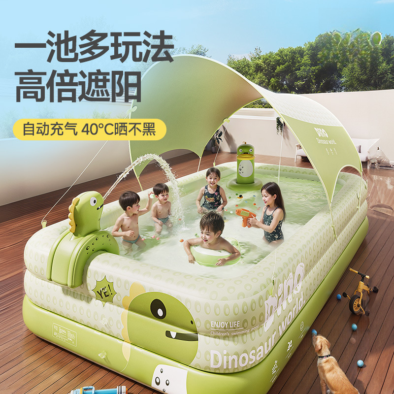 Picture of New children's inflatable swimming pool, large outdoor sunshade water pool, thickened eco-friendly, baby play and swimming