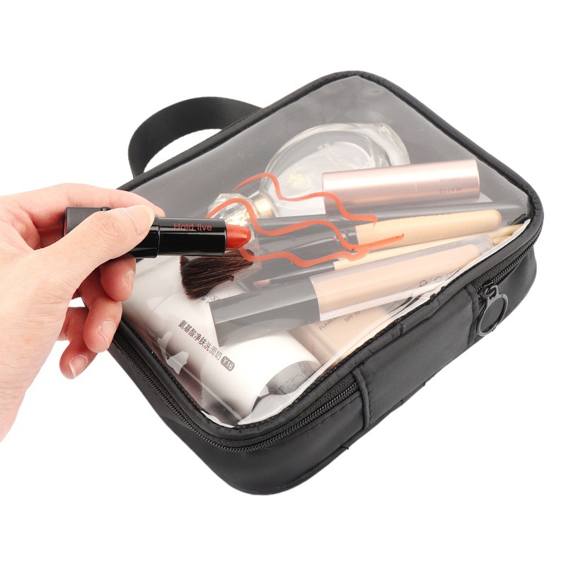 PVC transparent cosmetic bag waterproof large capacity wash bag simple portable travel storage bag cross-border in stock wholesale