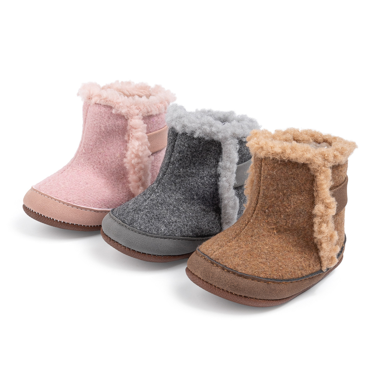 Amazon Winter Baby Snow Boots with Fleece Insulation, Warm Non-Slip Non-slip Baby Walking Shoes, Versatile Trendy Baby Shoes