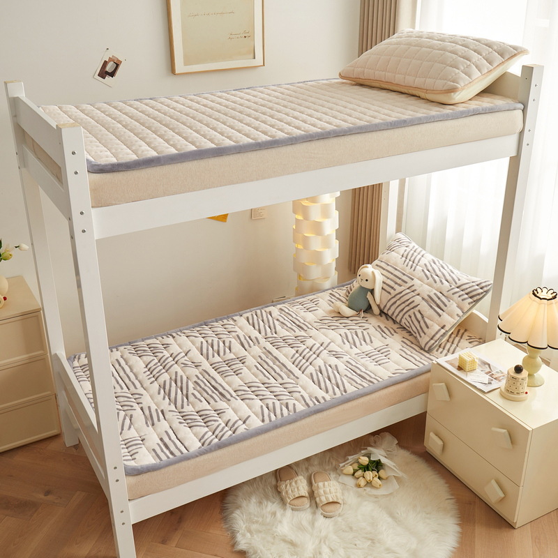 Picture of Milk Velvet Mattress Home Foldableing Soft Cushion Student Bedding Three-Piece Set Printed Dormitory Mat Special Single Mattress