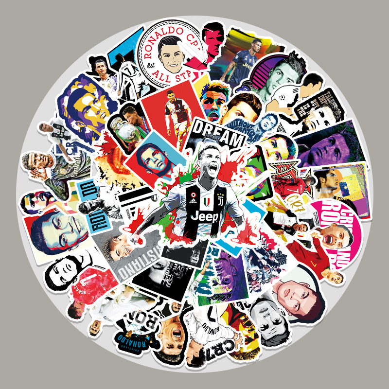 52 football star Ronaldo graffiti stickers laptop luggage car refrigerator scooter decorative stickers