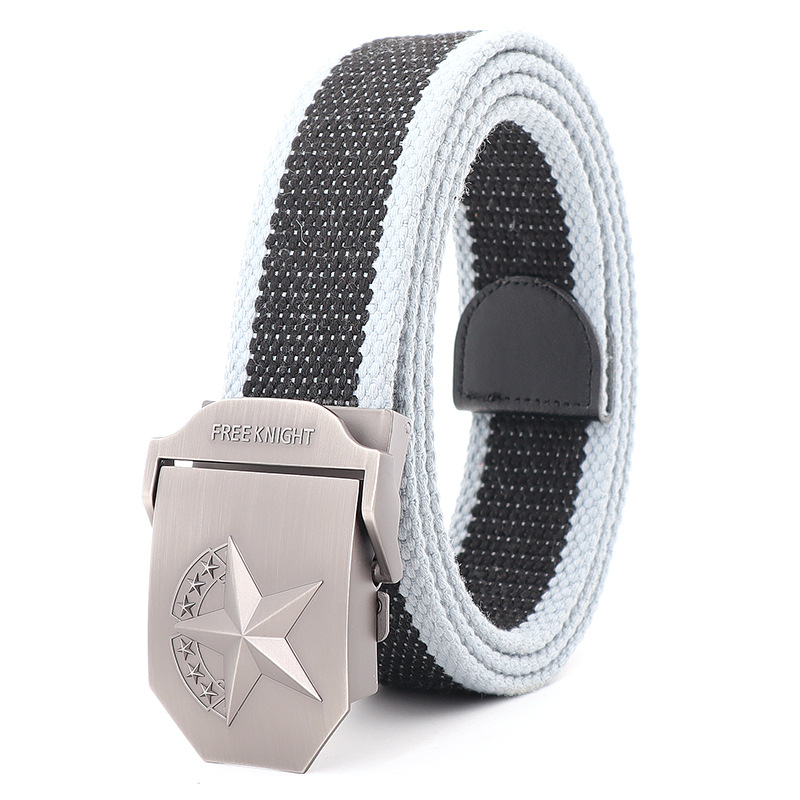Picture of Thickened alloy camouflage canvas belt men's smooth buckle student leisure outdoor pants belt tactical military training wholesale