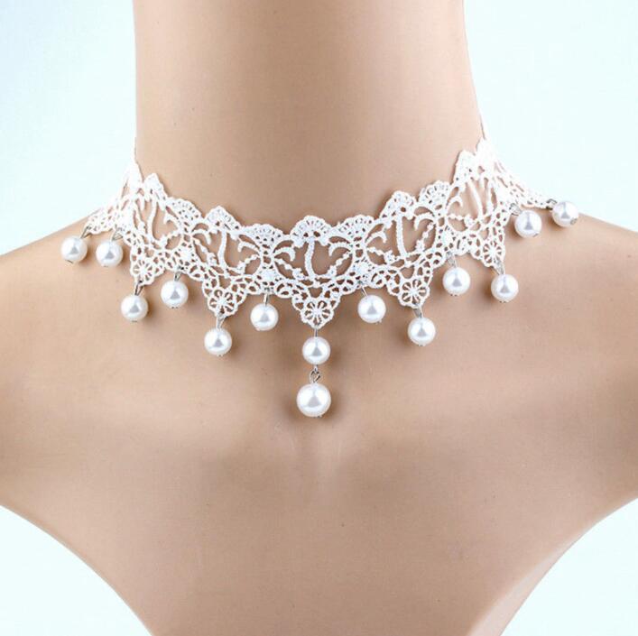 Picture of Cross Border Accessories Women's Neck Strap Court Gothic Spice Girl Neck Chain Lace Necklace Choker Clavicle Chain Collar Collar Vintage