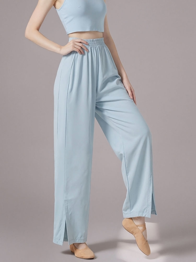 Classical dance practice uniforms, women's dance pants, wide-leg pants, ice silk thin Chinese dance attire, modern dance straight-leg pants