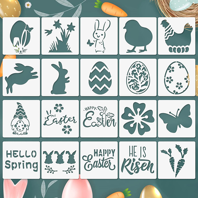 Easter theme party atmosphere decoration rabbit painting template children art painting props furniture decoration