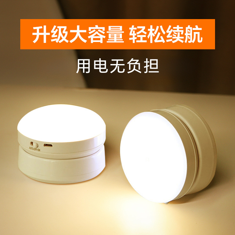 Wireless human body sensing night light, Internet celebrity, night awakening, home aisle, corridor, bedside bedroom, sleep voice-controlled charging light