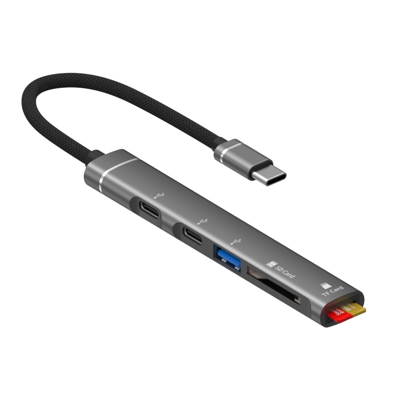 Picture of 5-in-1 Usb-C Extended USB Hub Card Reader Suitable for Huawei Typec Interface to Usbtf Card Sd Memory Card