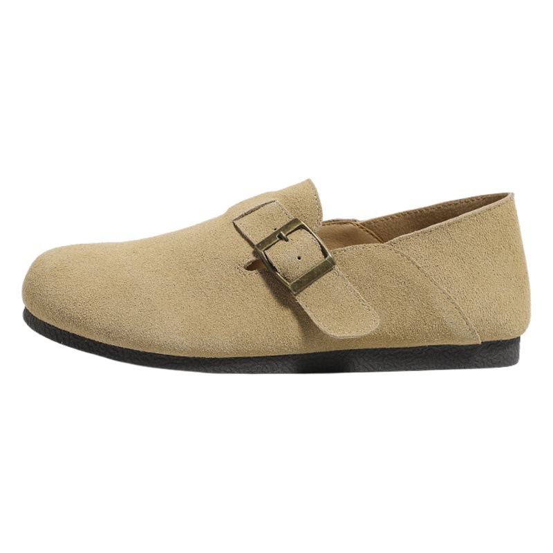 Birkenstock-Style Women's Closed-Toe Sandals for Outdoor Wear 2024 Soft-Soled Shoes Vintage Slip-On Shoes Matte Versatile