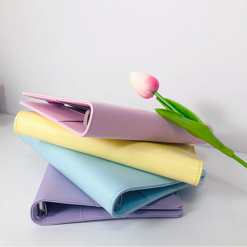Picture of A5 Macaron Pure Color Loose-Leaf Book Pu Shell Conference Notepad Hand Ledger Notebook Stationery Simple Business Style
