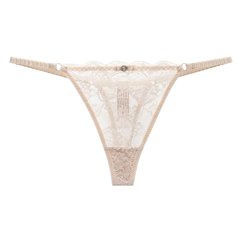 Cross-border Foreign Trade Lace T-pants Thin Belt Hollow Temptation Underwear Fun Cotton Low Waist G-string Women's Transparent Sexy