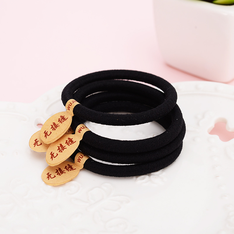 Picture of High elastic hair rope thickened seamless hair band black rubber band hair tie basic hair rope durable hair accessories