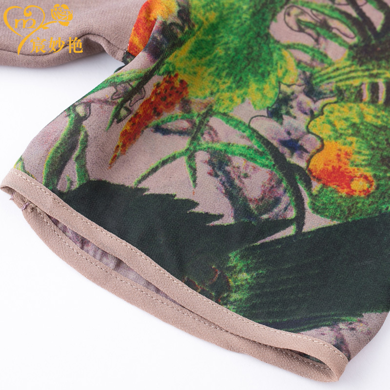 Picture of Middle-aged and Elderly Women's Belly-covering Slimming dress Midi Mother's Mid-sleeve Printed plus size Loose Skirt