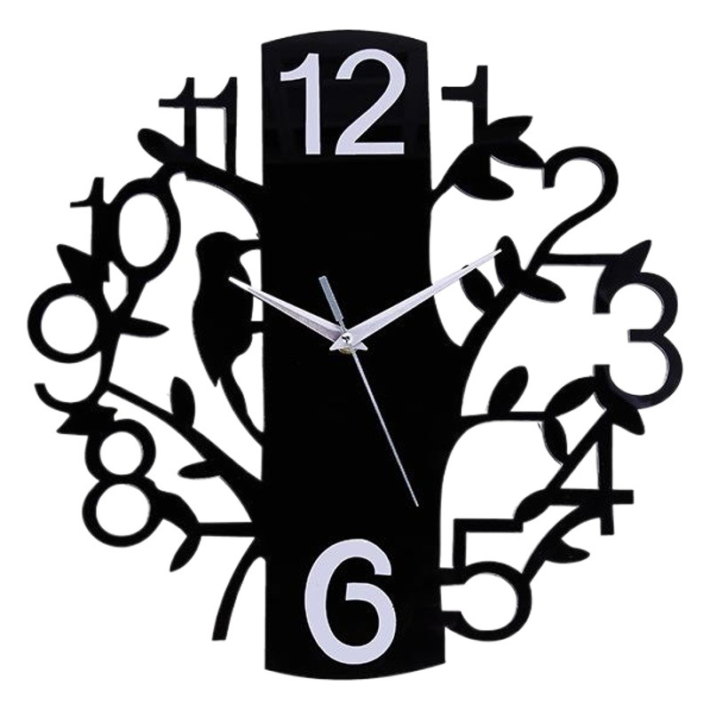 Factory wholesale bird wall clock office living room bedroom decorative wall sticker clock acrylic creative DIY clock