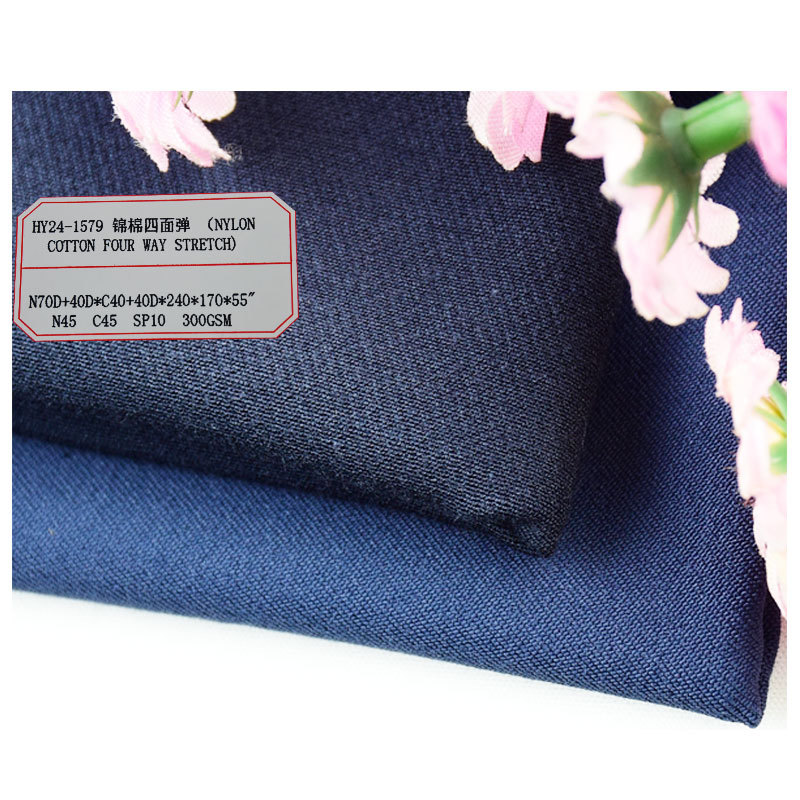 40 Count Nylon Cotton Four-Way Stretch Fabric 300Gsm Suit Dress Fashion Casual Wear Fabric