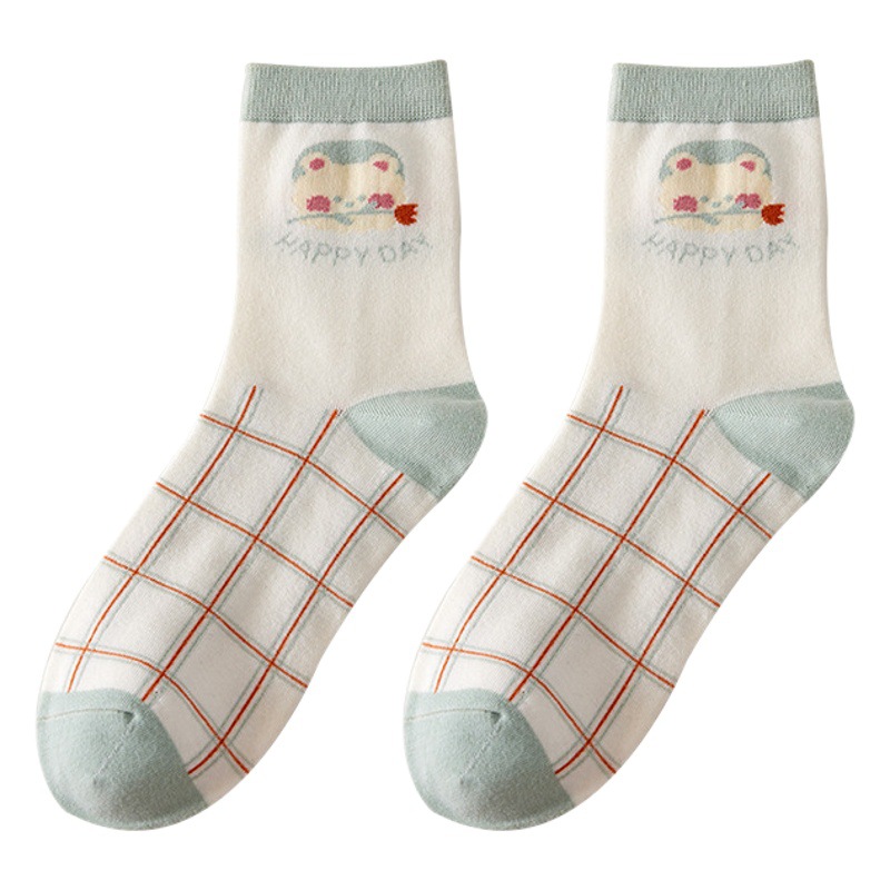 Socks Women's Autumn and Winter Mid-length Socks Women's Japanese Style Solid Color Pile Socks Women's Socks ins Trendy Mori Style Simple High Socks