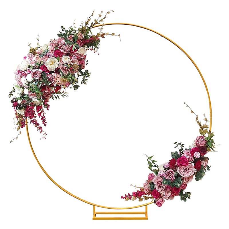 New wedding props iron ring wedding background round arch party decoration round iron frame balloon single pole arch