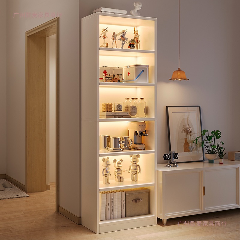 Storage rack next to TV cabinet, simple floor-standing storage hallway cabinet, living room multi-layer corner bookcase