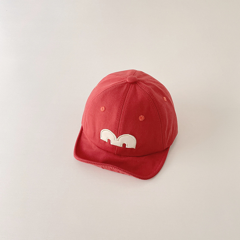 Picture of Baby Hat Spring and Autumn Cotton Big M Cap Children's Cute Super Cute Baseball Cap Baby Warm Soft Brim Cap