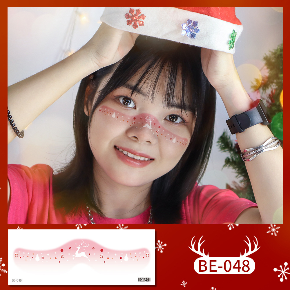 Picture of New cute Christmas face tattoo stickers love snowflake elk girl blush makeup face stickers cross-border in stock