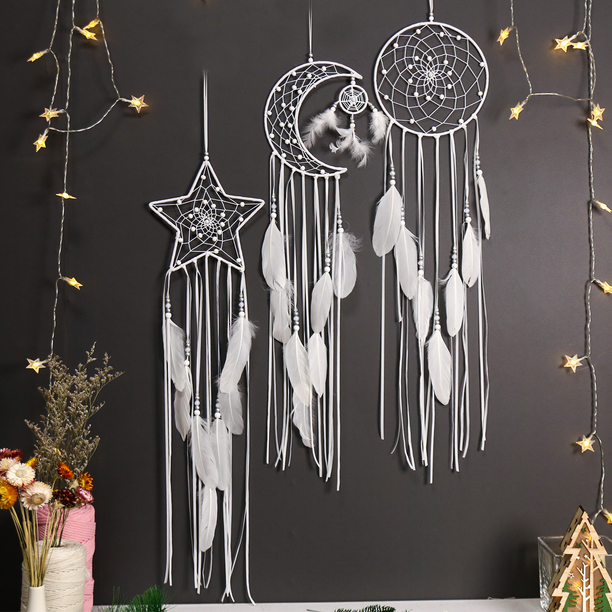 Feather Decoration Girl's Heart Room Decoration Pendant Mori Series Dream Catcher Handmade Creative Bohemia
