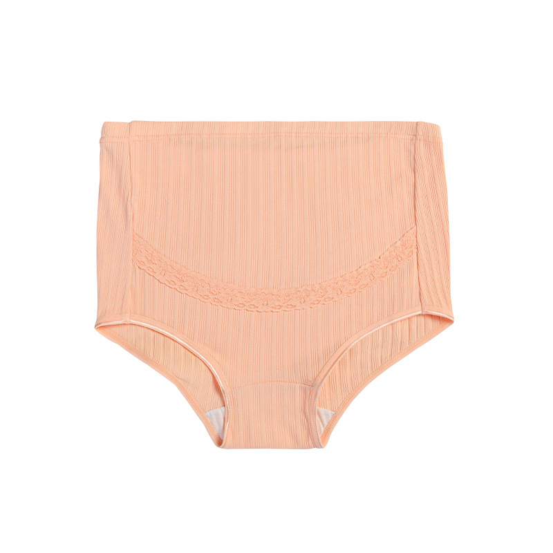 Picture of Lace Pregnant Women's Underwear Large Size Breathable High Waist Abdominal Adjustable Pregnant Rib Briefs Manufacturers Combed Cotton