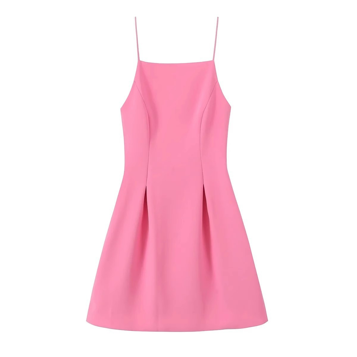 SAW AliExpress Independent Station Women's European and American Style Fashion Elegant Simple Pleated Sleeveless Short dress 2361777