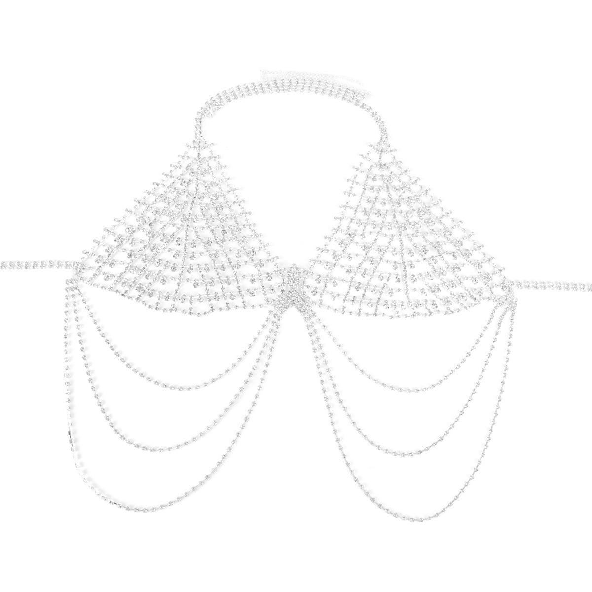 Cross-border accessories sexy tassel rhinestone bra hollow beach bikini body chain jewelry body chain