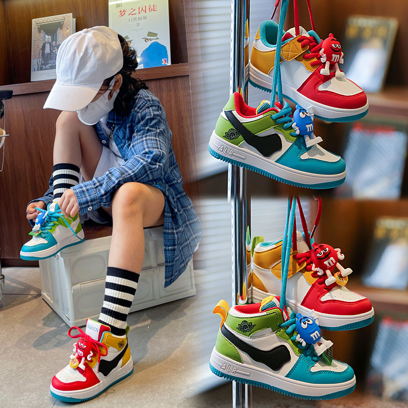 Picture of Children's Sports Shoes High-Top Yuanyang Trendy Brand Girls' Shoes 2025 Autum New M-Bean Non-Slip Breathable Boys' Shoes