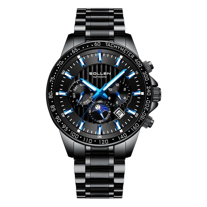 Solon Men's Waterproof Non-mechanical Automatic Arc Mechanical Watch Men's Sports Men's Gift Watch Tiktok Explosions