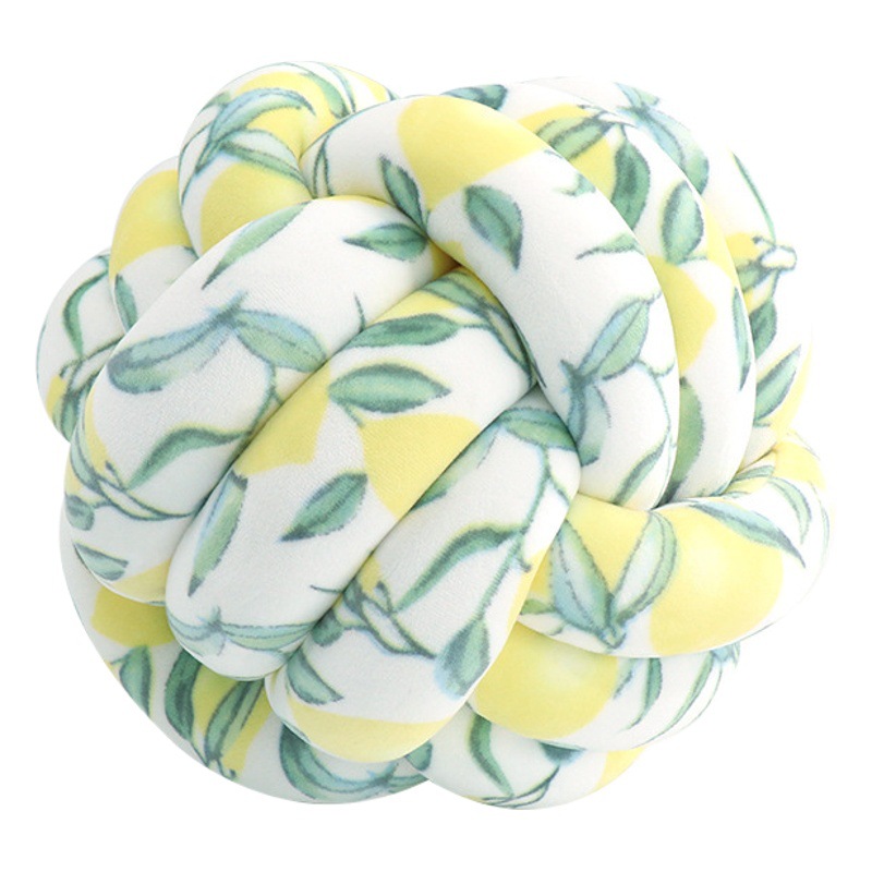 Ins Popular Three-Strand Rope Knotted Round Ball Home Fabric Creative Hand-Woven Decorative Pillow Cushion Lumbar Cushion