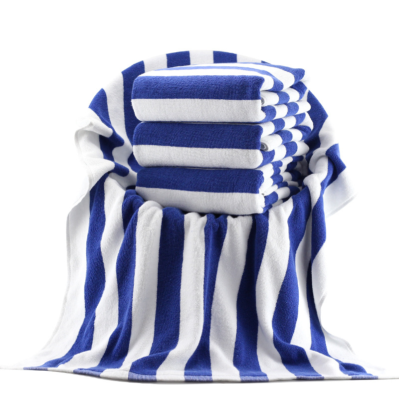 Picture of Foreign trade cotton beach towel wholesale European and American striped swimming bath towel cotton yarn-dyed 75*152 Amazon beach towel