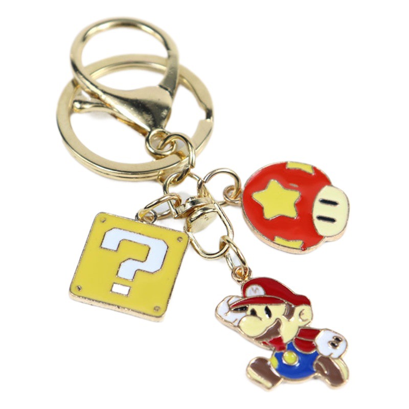 Creative Keychain Super Mario Key Chain Pendant Jewelry Pendant Alloy Drop Oil Pendant DIY Material Wholesale