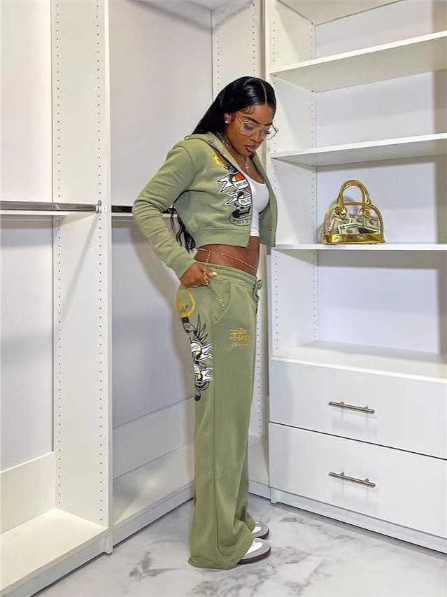 Picture of 2024 Amazon European and American Clothing Cross-Border Foreign Trade Casual Street Printing 2-Piece Bestie Outfit Multi-Color Suit