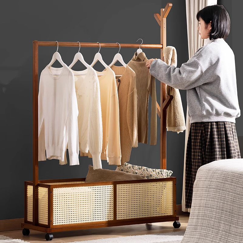 Coat Rack Floor-Standing Clothes Rack Household Clothes Rack Floor-Standing Rack Bedroom Vertical Simple Rack Clothes Rack