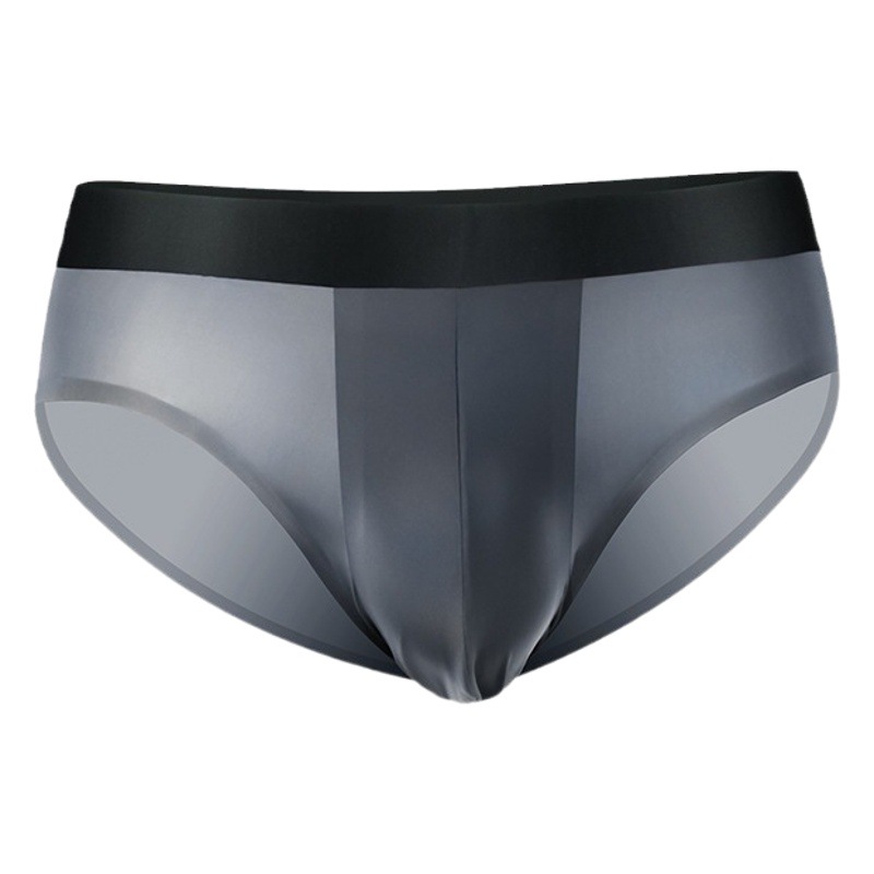 Men's Underwear Ice Silk Men's Briefs U Convex Bag Antibacterial Breathable Summer Youth Sexy Low Waist Seamless Underwear