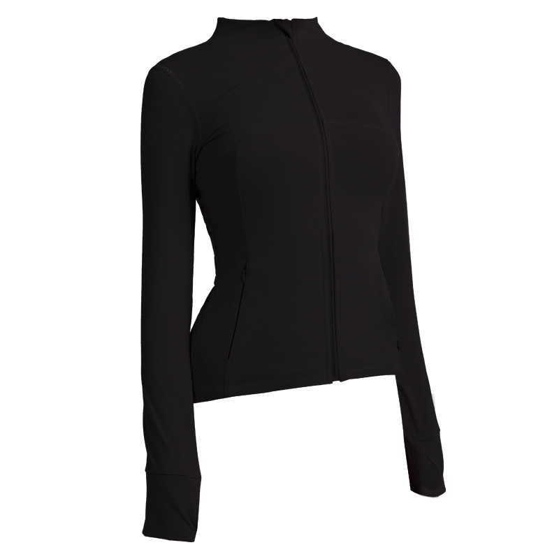 Picture of Cross-border spring and autumn slim fit sports long sleeve women's casual thick pocket yoga coat quick-drying zipper yoga clothing wholesale