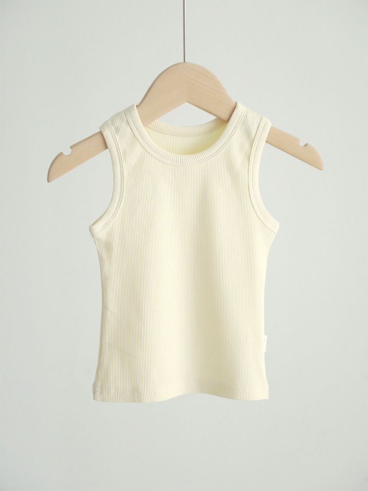 Picture of 2025 Children's Threaded Vest Youcan Silk Cotton Thin Round Neck Base Shirt Baby's Sleeveless T-shirt for Boys and Girls