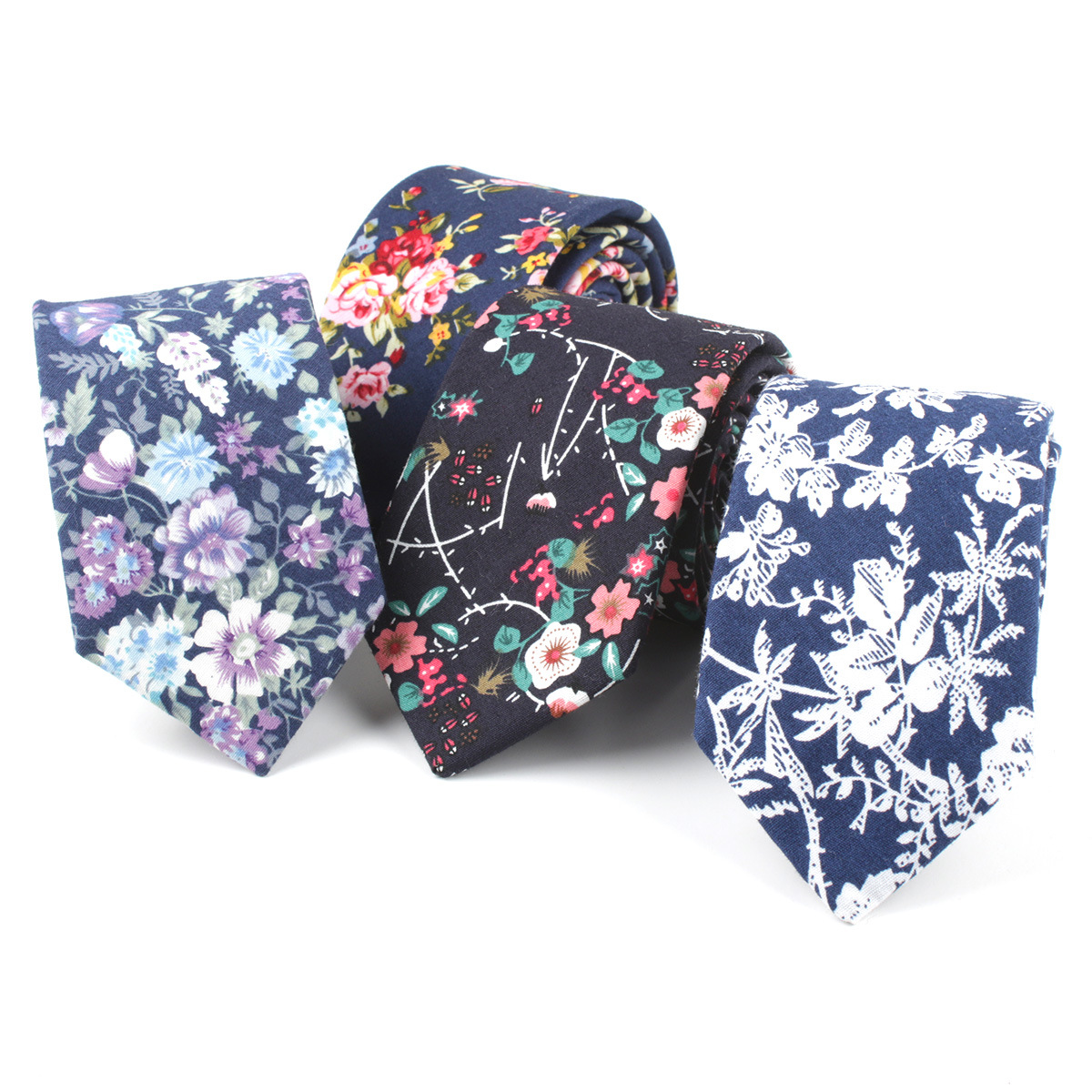 Picture of Cotton tie men's printed fashion casual flower cotton narrow tie AliExpress tie cross-border e-commerce supplier