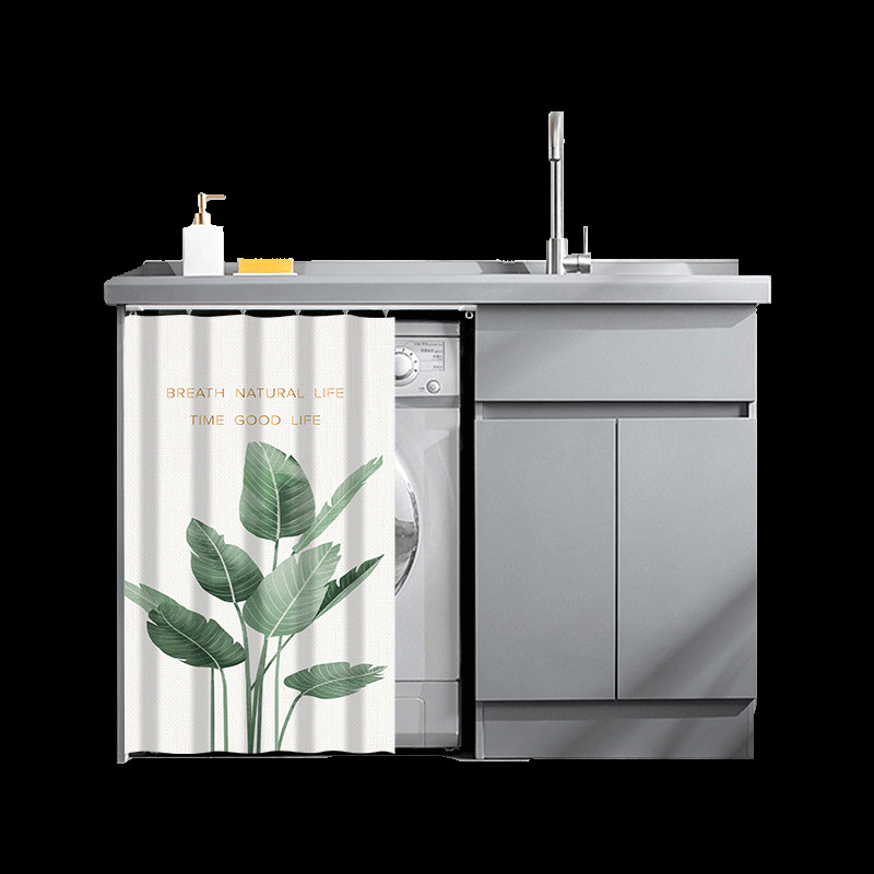 Picture of Balcony drum washing machine sun protection waterproof covering curtain drying cabinet full shading slide cover cloth dustproof heat insulation cover cloth