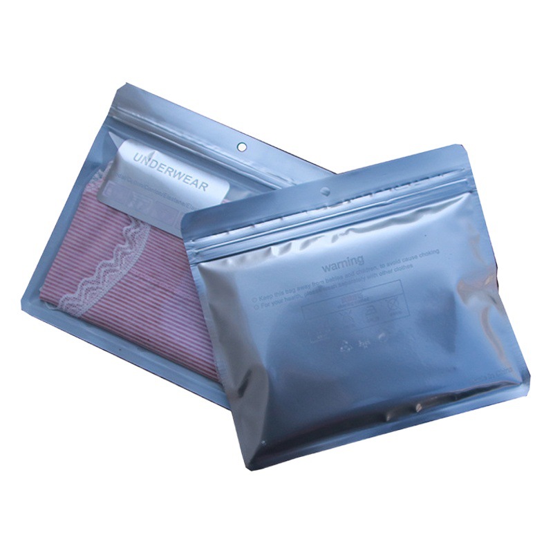 Thickened Underwear Packaging Bag Women's Silver Plastic Ziplock Bag Transparent Zipper Bag Underwear Ziplock Bag Manufacturer Wholesale
