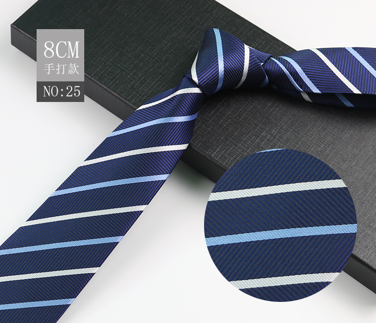 Picture of Men's Tie Business Shirt Stripesd Security Professional Formal Wear Wholesale Plus Logo Manufacturer 8cm Hand-Made