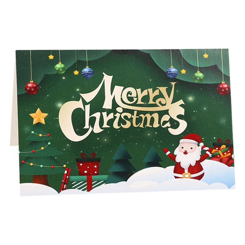 Cross-Border Amazon Christmas Greeting Card Christmas Eve Handwritten Blessing Card Flower Gift New Year Gift Card Manufacturer