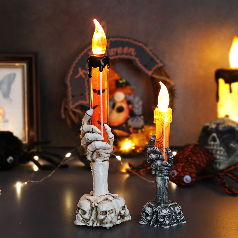 Picture of Cross-Border Halloween Digital Candle Light Led Ghost Hand Candle Decoration Night Light Candle Ornaments Decoration Supplies