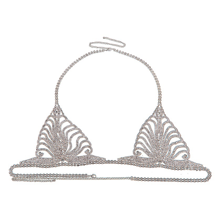 Europe and the United States cross-border accessories diamond underwear body chain sexy nightclub rhinestone chain bra thong suit jewelry