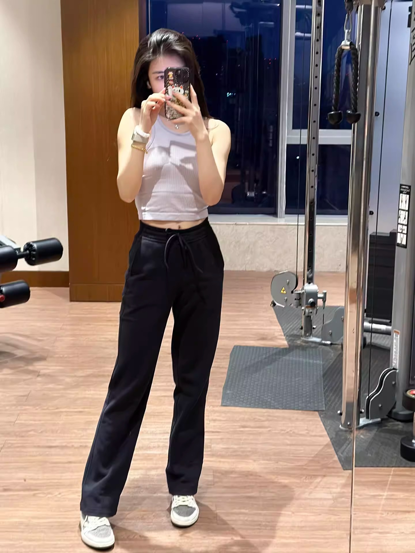Picture of Autumn and Winter New Lu Brand Women's Sweatshirt Pants Souba Wide-Leg Pants Loose Waistband Fleece-Lined Sports Straight Pants Warm