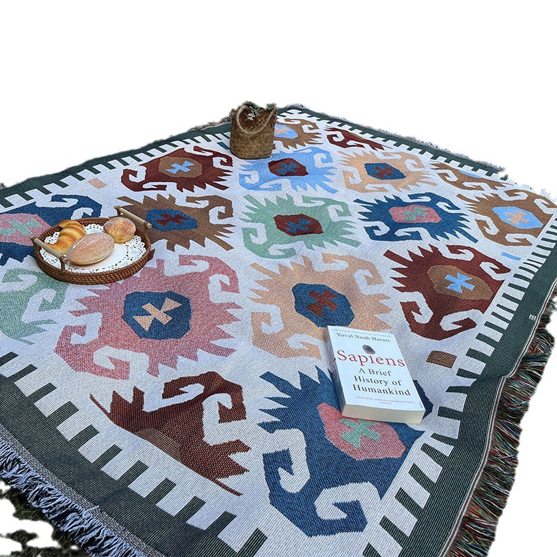 Picture of Picnic mat ins style camping blanket tent floor mat outdoor folding table layout atmosphere decoration essential
