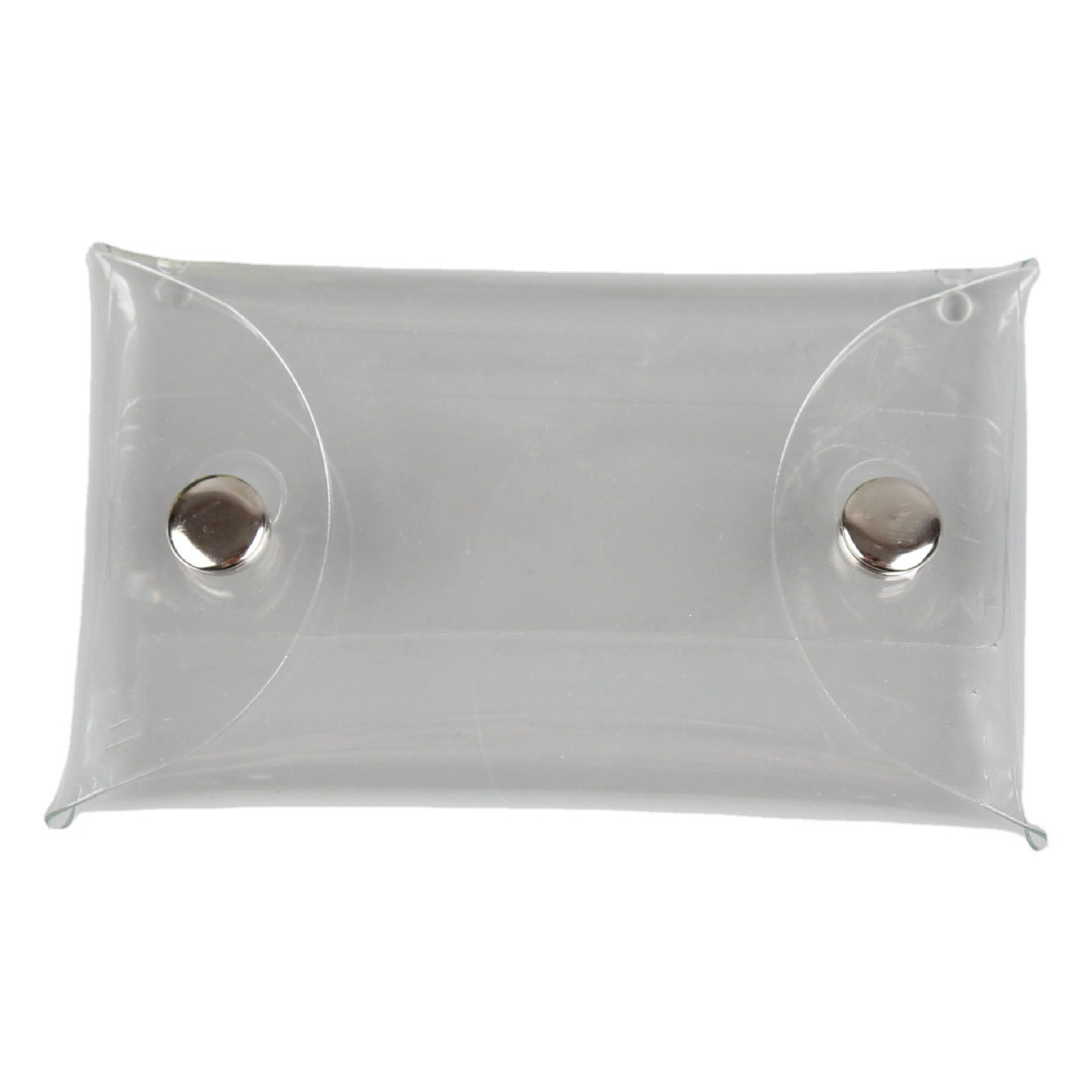 Metal Button Transparent PVC Bag Handheld Keychain Headset Coin Purse Plastic Collection Coin Storage Bag