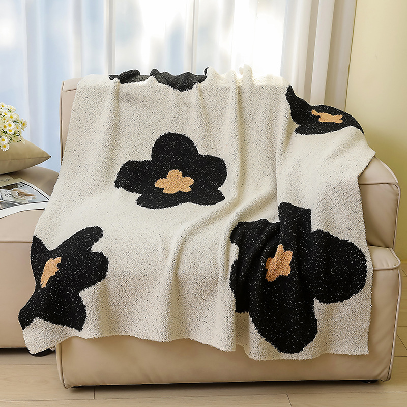 Cross-border Knitted Leisure Blanket Office Nap Thickened Small Blanket Bed End Sofa Autumn and Winter Aircraft Aviation Blanket