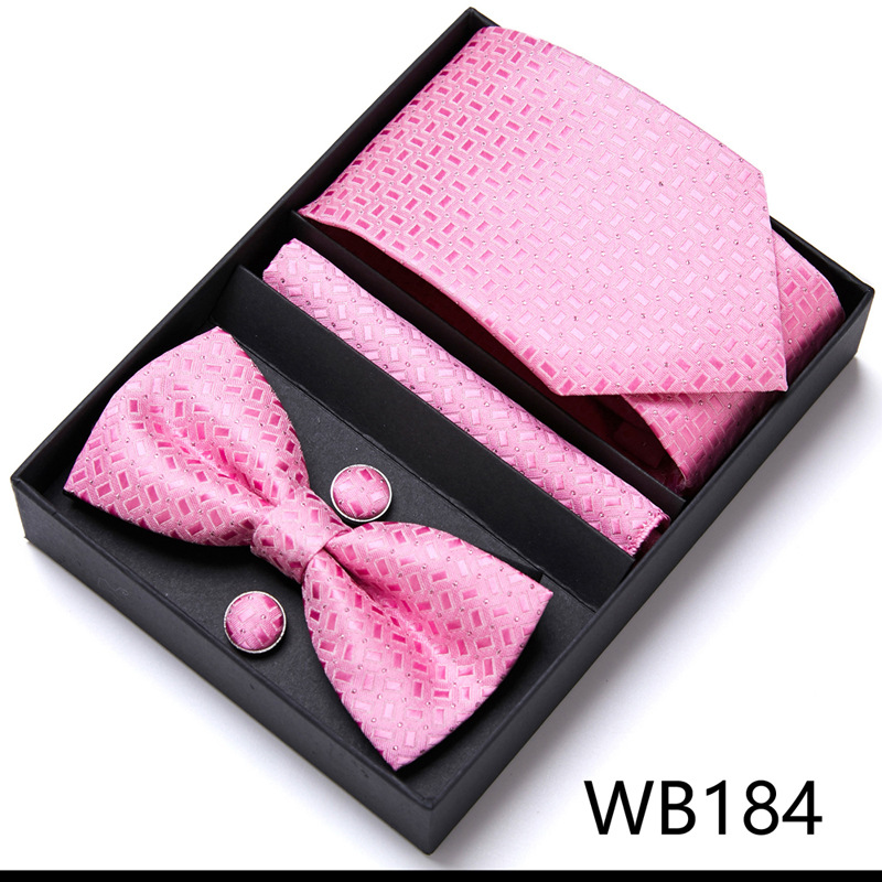 Picture of Men's tie bow tie set gift box 6 sets group tie business formal wedding tie manufacturers wholesale