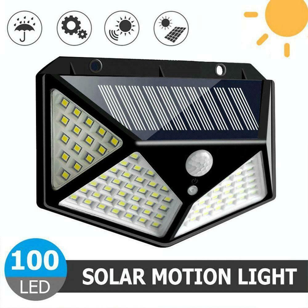Four-Sided 100Led Solar Light, Human Body Sensor Light, Garden Light, Wall Light, Solar Street Light, Outdoor Waterproof Light